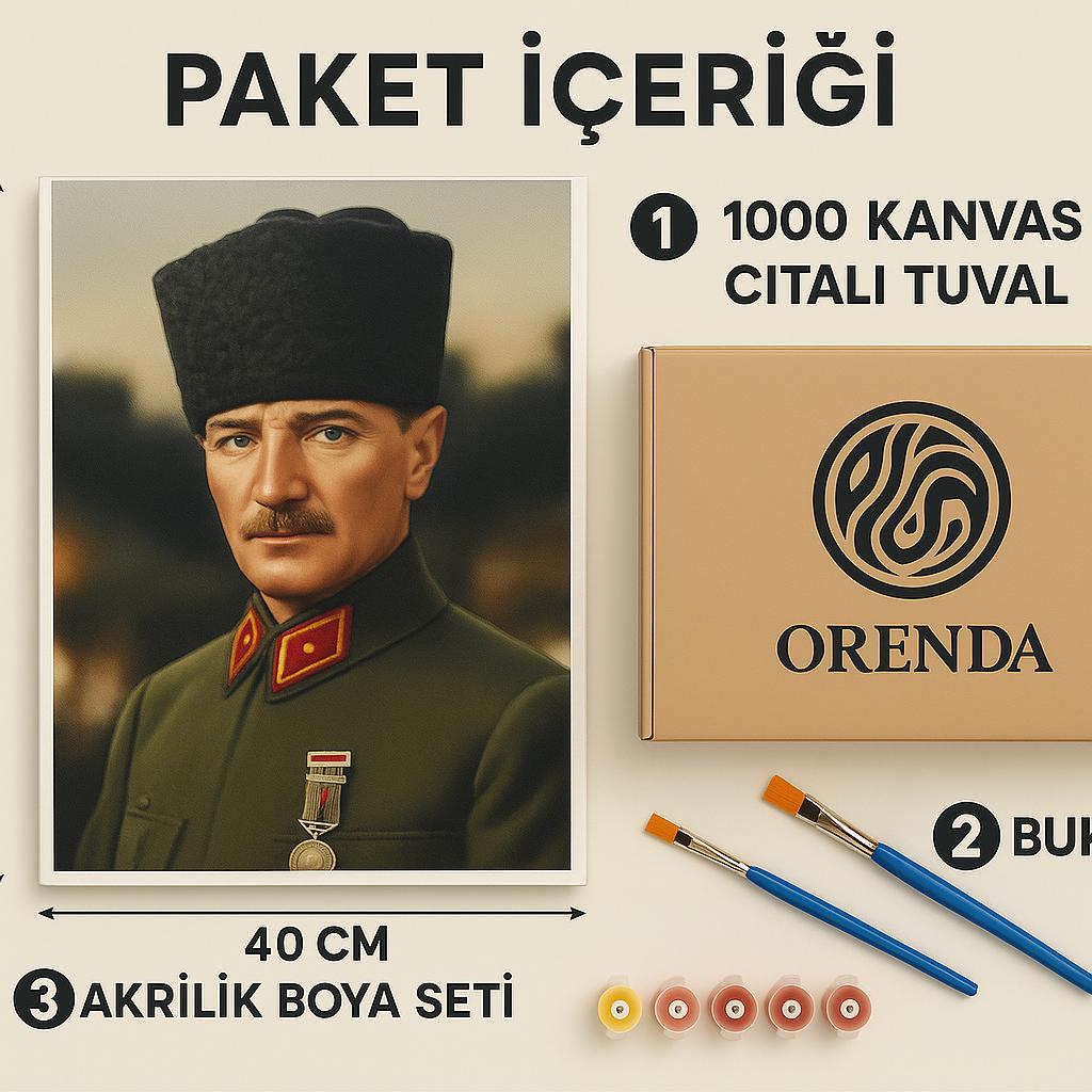 Atatürk Portresi Boyama Seti - Görsel 2