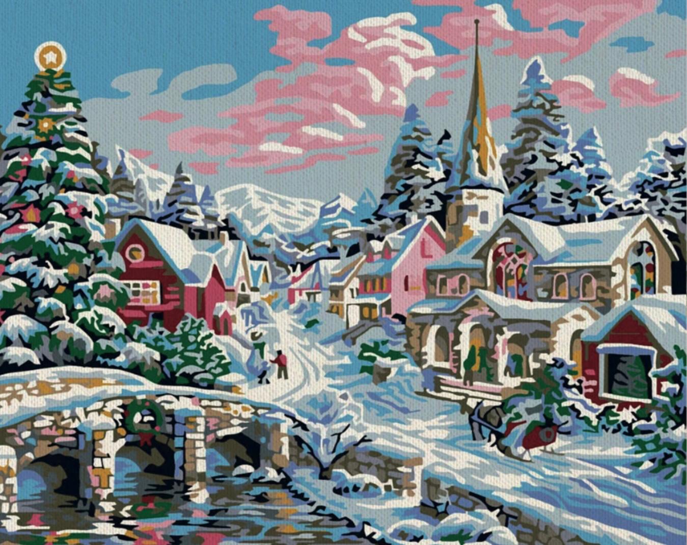 Kasabada Yeni Yıl Boyama Seti