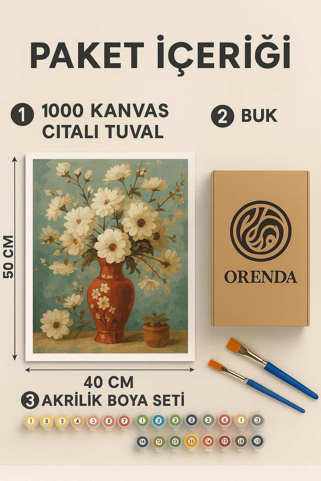 Vazodaki Papatyalar Boyama Seti - Görsel 2